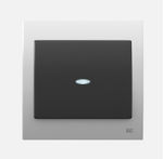 Conmutador simple con visor aluminio Mercurio con antracita, serie Iris